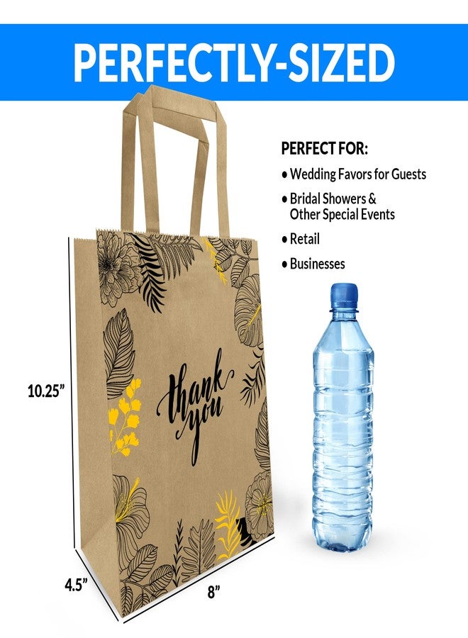 Reli. Paper Bags | 110 Pcs Bulk | 8"x4.5"x10.25" | Paper Thank You Bags | Brown Kraft Handles | Printed Small Thank You Giftbag for Guests | Gifts, Wedding, Merchandise, Business - Image 2